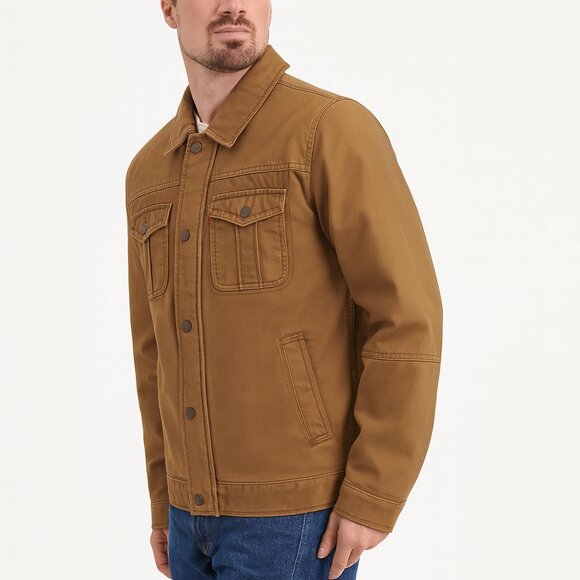 Levi's Men's Cotton Jacket Brown - Picture 3 of 7